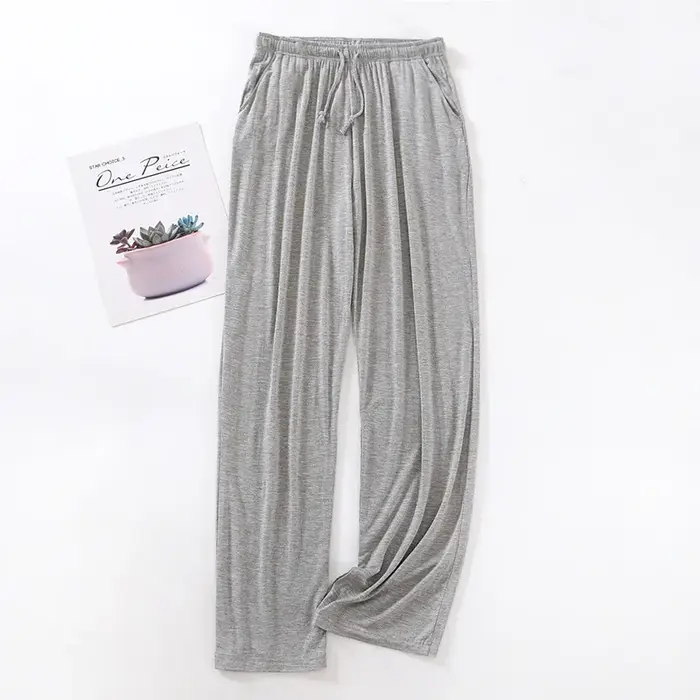 Pantalon de pyjama uni en viscose pour homme