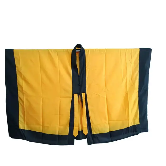 Robe de Prêtre Taoïste Unisexe, Vêtement de Couleur Unie, Rouge/Jaune, Grande Taille 4XL