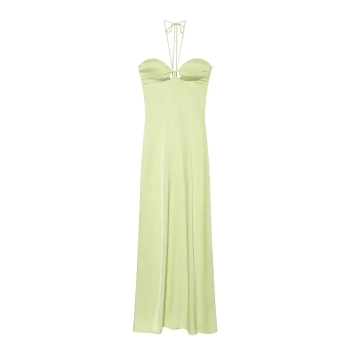 Robe longue en satin sexy pour femme, robe corset épaules dénudées, robe midi de soirée d'été pour f