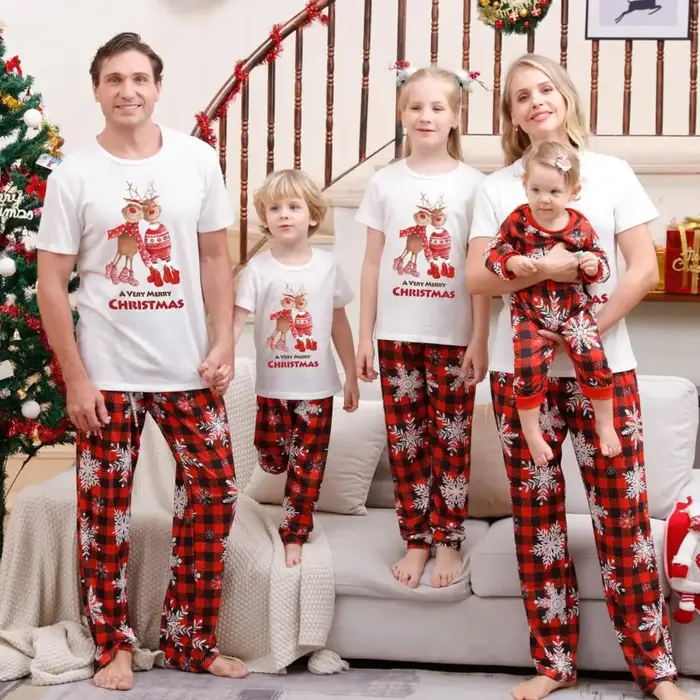 Pyjama de noël assorti, Look familial, bébé, enfants, mère, père, Parent-enfant, vêtements de fête d