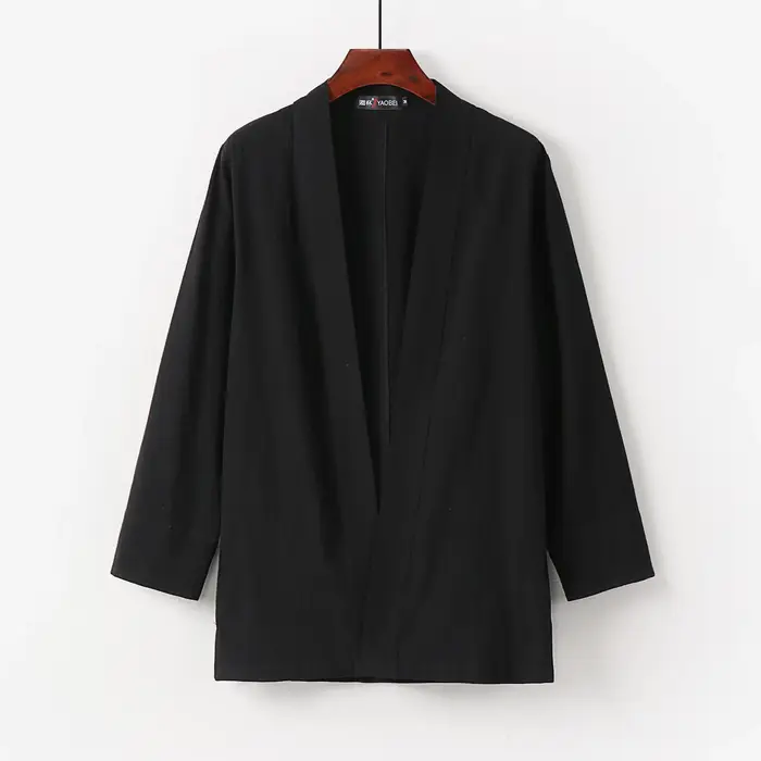 Veste Cardigan Kimono pour hommes, grande taille 3XL-9XL, rétro, coton et lin, vêtements japonais, p