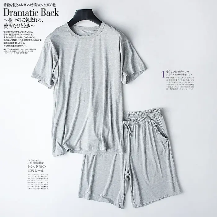 Pyjama d'été décontracté à manches courtes pour hommes, vêtements de nuit, de maison, d'extérieur, d