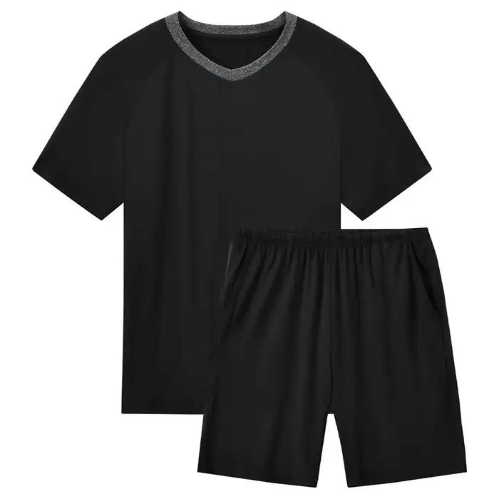 Ensembles de pyjama à manches courtes pour hommes, 2 pièces, pour vêtements de maison, ensembles de