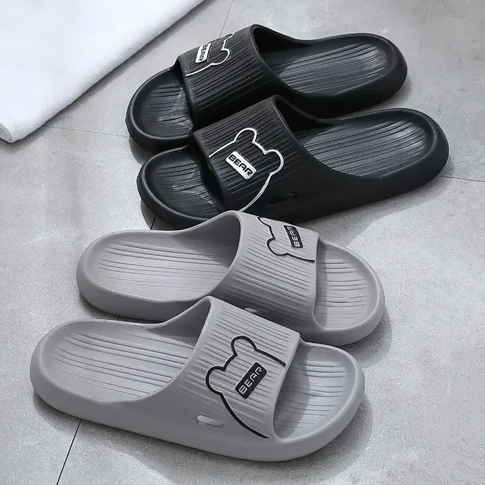 Grande taille 46 47 hommes pantoufles salle de bain diapositives antidérapantes femmes maison chaussures décontractées été plage sandales Couple en plein air tongs