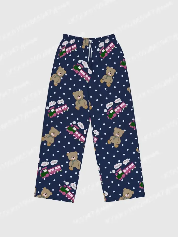 Pantalon de pyjama Rumi Choo Choo, tenue assortie pour couple, inspiré des idoles, pantalon de déten