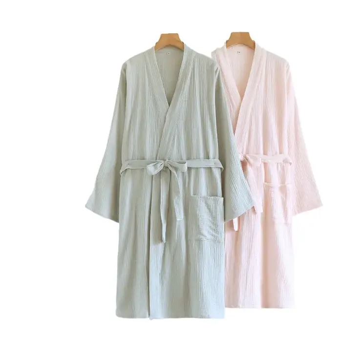 Robe Kimono en coton délavé pour femmes