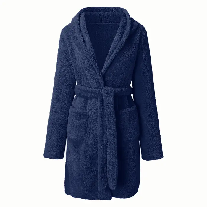 Automne hiver femmes Sexy Robe de bain moelleux en peluche pyjamas dames à capuche Robe de couleur u
