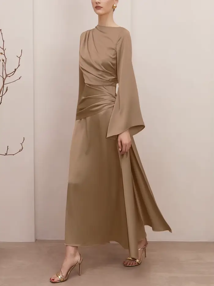 Marthaqiqi mode Femme pyjama à lacets nuisette à manches longues vêtements de nuit col rond chemise