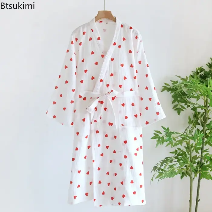 Peignoir en gaze de coton pour femmes