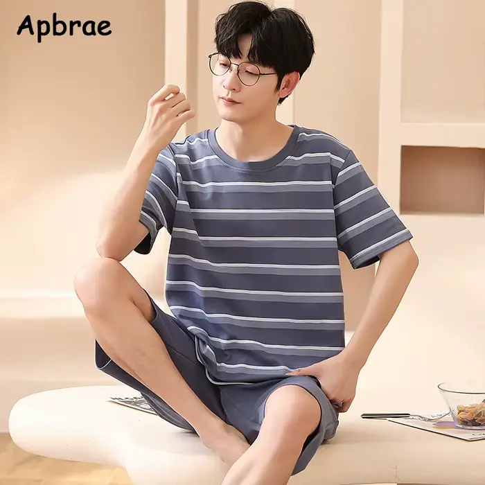 Été hommes Pyjamas grande taille 4XL décontracté hauts courts pantalons