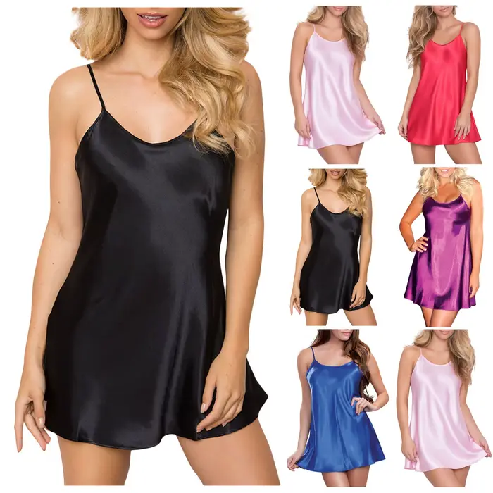 Womens Nighte Dress Plus Lingerie Nightwear Sleepskirt Underwear Silk Sleepwear Lace Vintage Pajamas