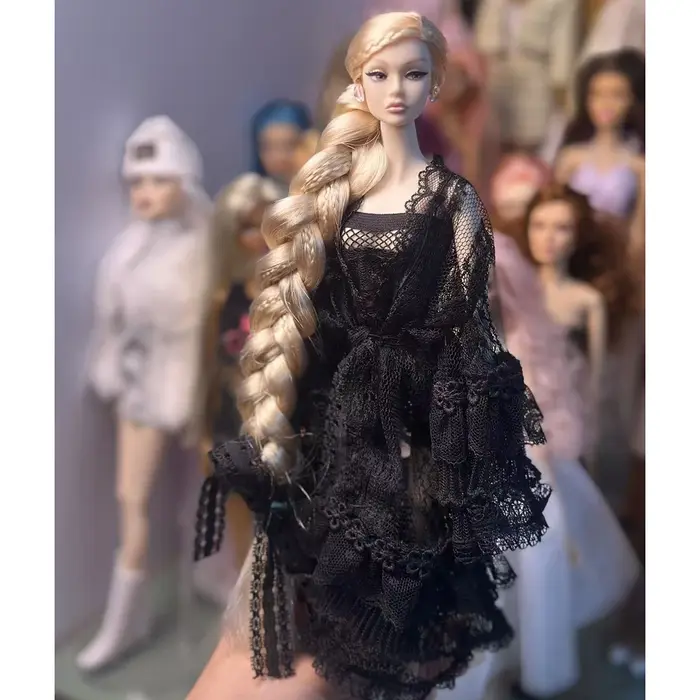 Peignoir en dentelle noire sexy Senior Sense