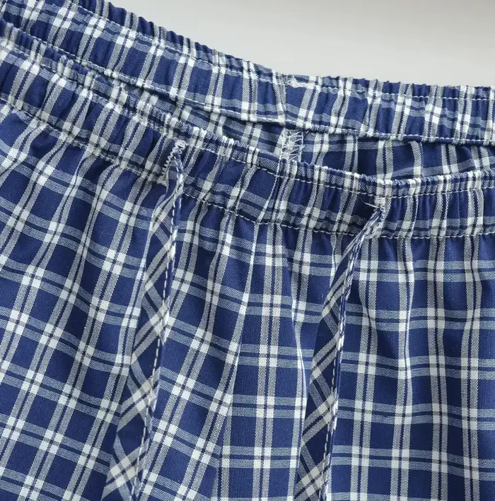 Short de pyjama à carreaux pour femme avec cordon de serrage réglable et volants