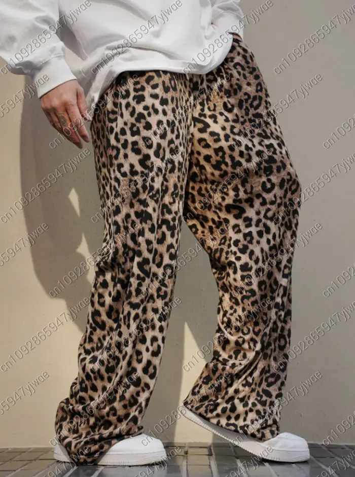 2025 nouveau automne hommes classique imprimé léopard pyjamas pantalons pour adultes pyjamas pantalo