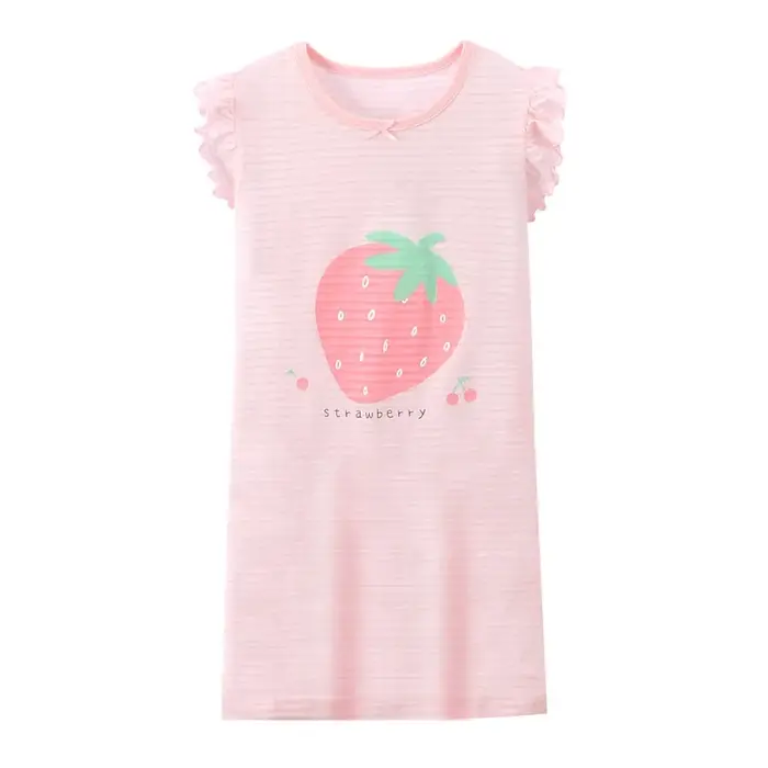 Robe de Nuit en Coton Doux et Respirant pour Fille, Imprimé Harvey, Vêtements de Maison de Qualité, 