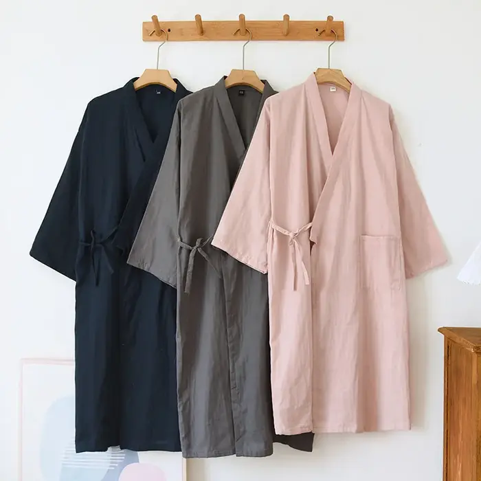 Peignoir en Gaze de Coton pour Homme et Femme