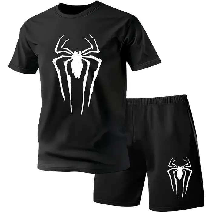 Pyjama deux pièces pour hommes ensemble de vêtements de maison à manches courtes et shorts motif géométrique à la mode pour printemps été automne et hiver