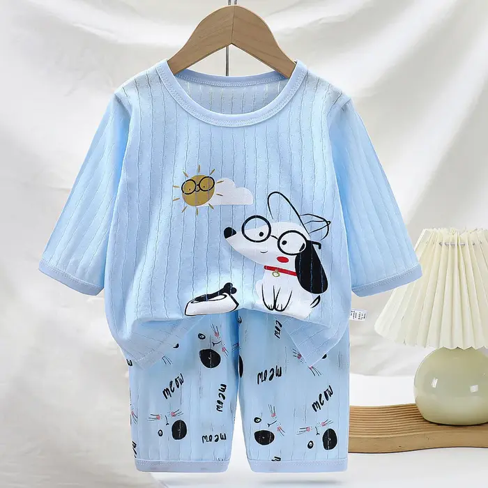 Ensemble de pyjamas en coton pour bébé garçon et fille, 2 pièces, pour l'été, pyjamas pour enfants