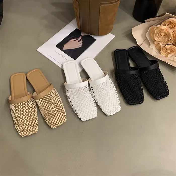 Pantoufles d'été en maille sexy pour femmes