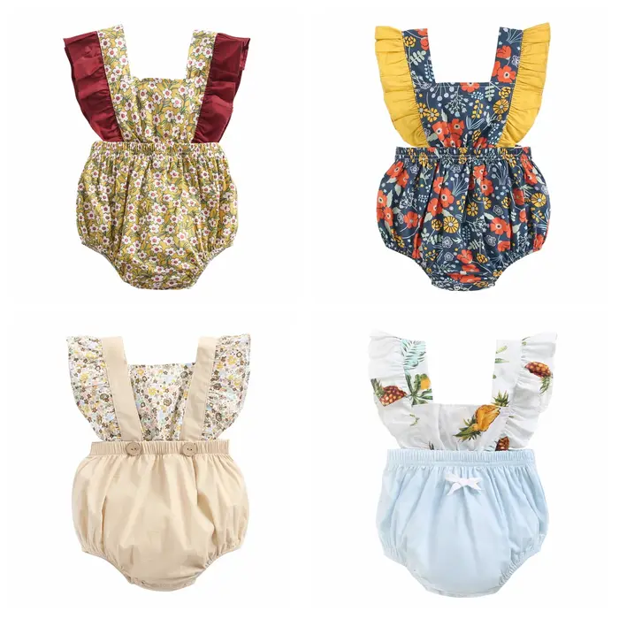 Sanlutoz été coton bébé filles barboteuses nouveau-né princesse