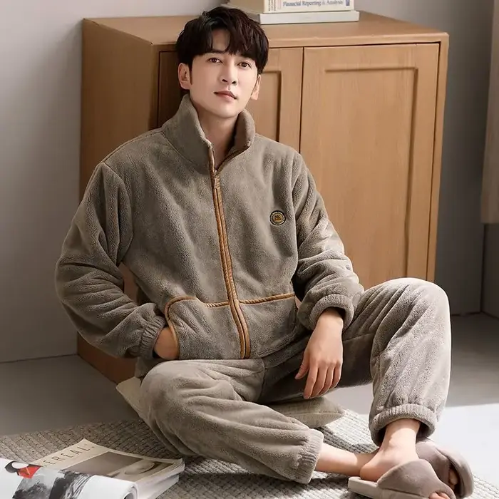 Ensemble pyjama en peluche polaire pour hommes