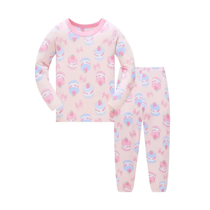 Pyjama en pur coton pour filles, style fin printemps-automne, pour bébés filles de 1 à 8 ans, ensemb