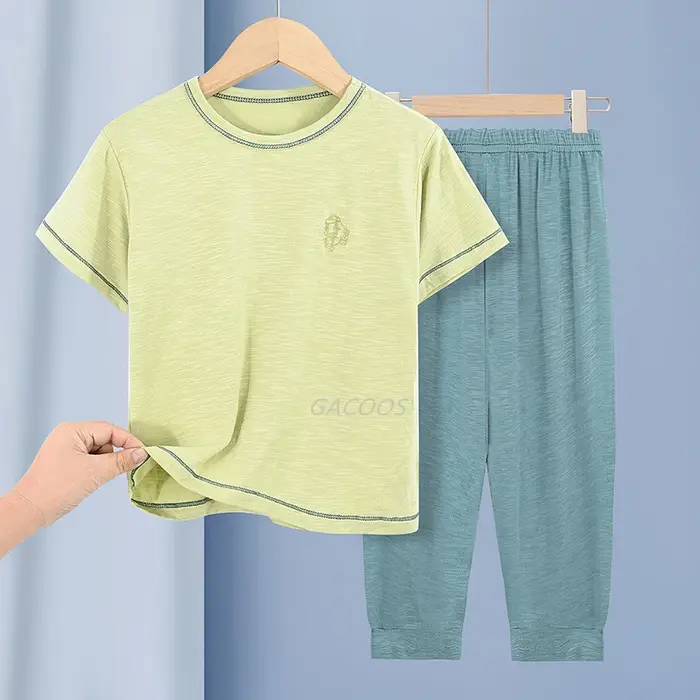 Gros Garçons Filles Ensembles de Pyjamas Coton Enfants