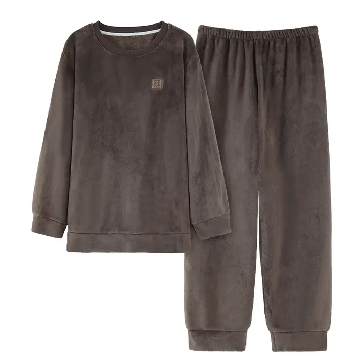 Le plus récent hiver épais chaud flanelle pyjamas ensemble hommes corail polaire Pijama Hombre