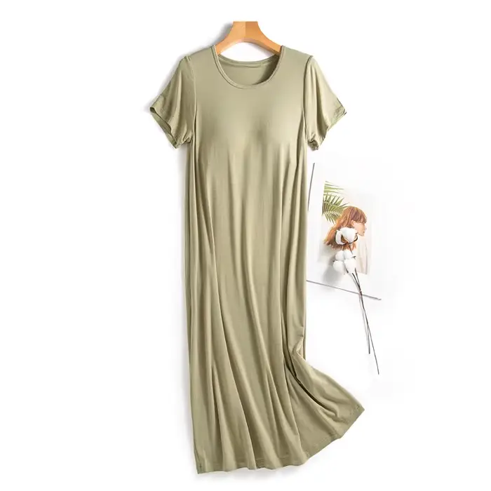 Chemise de nuit à manches courtes pour femmes