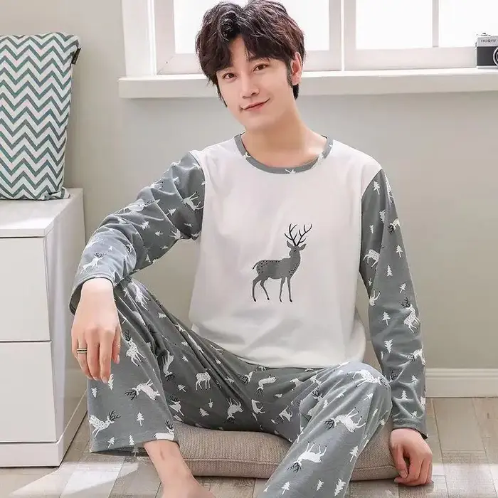 Pyjama à manches longues et pantalons longs pour hommes