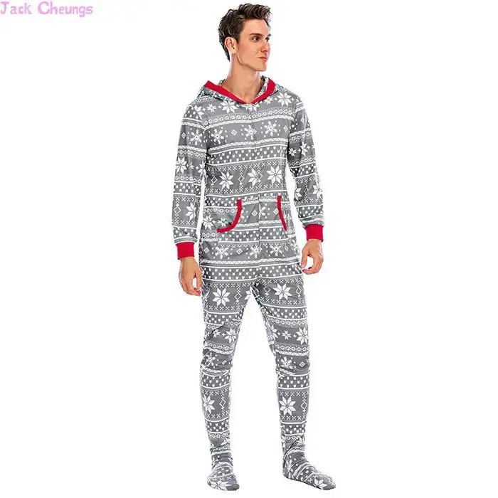 Pyjama de Noël à Manches sulfen Polyester et Coton pour Homme