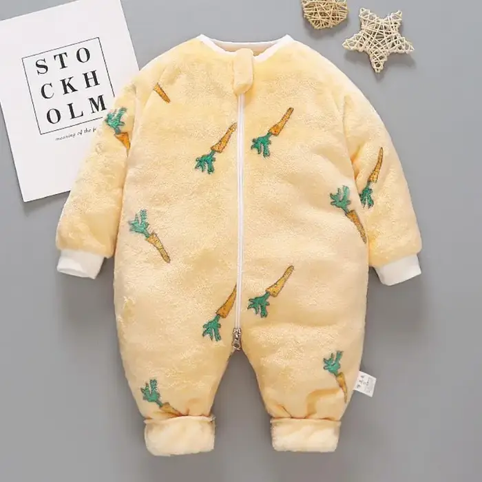 Pyjama en velours corail pour garçons et filles, combinaison en flanelle épaisse, combinaisons chaudes pour enfants, couverture de dessin animé, vêtements de nuit d'automne et d'hiver