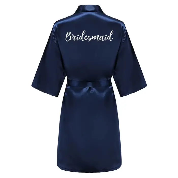Robes en Satin de soie grande taille peignoir de mariage mariée demoiselle d'honneur mère