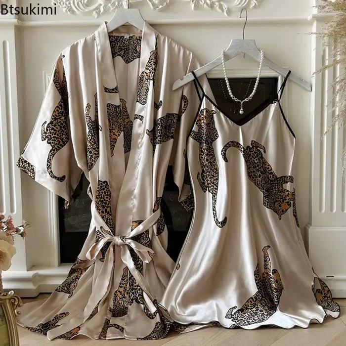 Ensemble de pyjama et robe de chambre pour femme 2026 – Imprimé