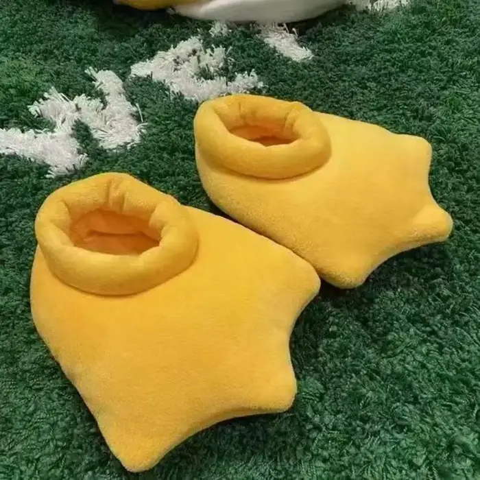 Chaussons en peluche pieds de canard unisexe