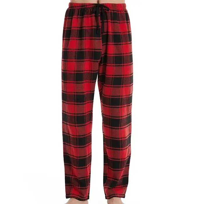 Pantalon de pyjama à carreaux rouge décontracté pour hommes