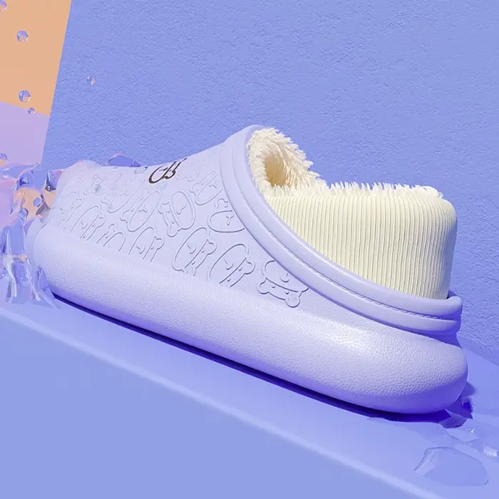 Pantoufles d'hiver imperméables pour femmes et hommes