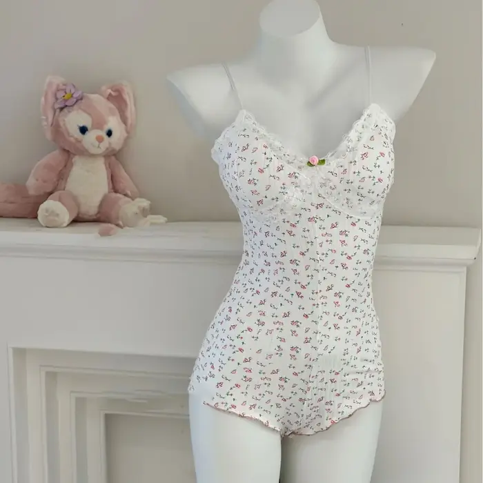 Onesie-Pyjamas floraux mignons pour femmes, ensemble de pyjamas PJ, CoAdvantages, Esthétique