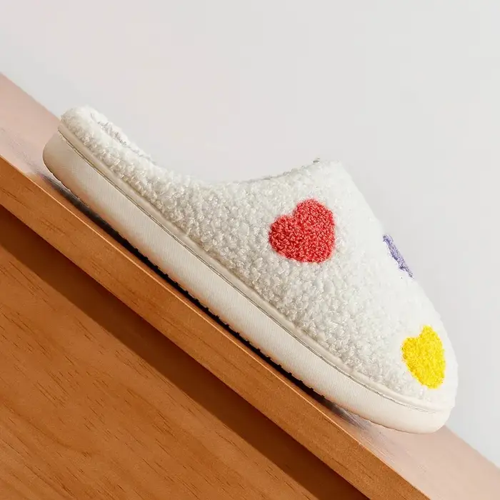 Pantoufles multicolores au Design petit cœur pour femmes