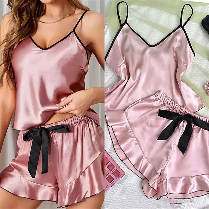 Pyjama en Satin lisse pour femmes