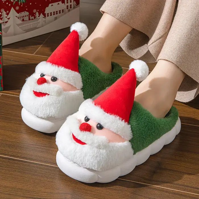 Pantoufles de noël en coton pour femmes et hommes