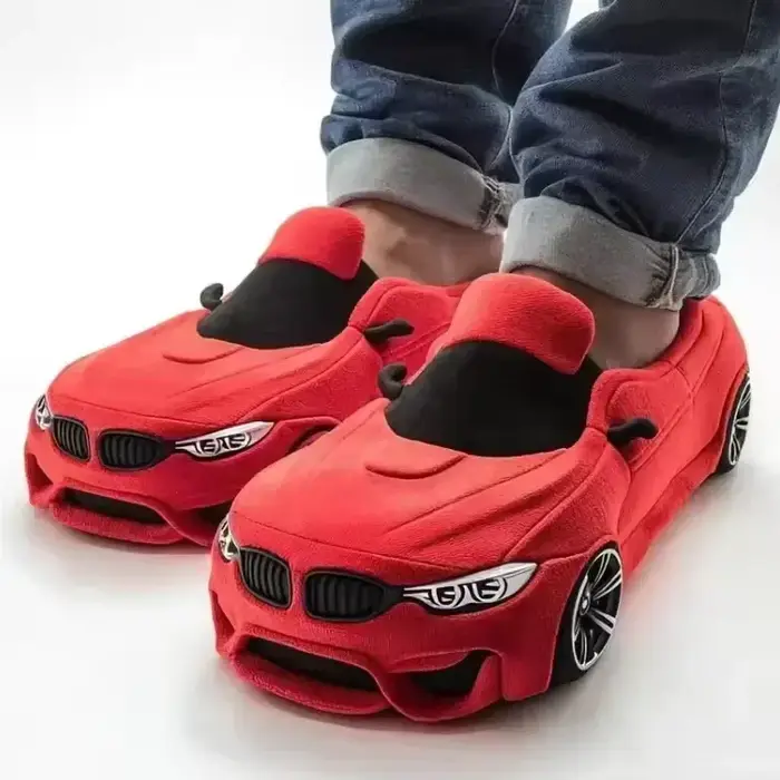 2025 Chaussons en peluche amusants en forme de voiture pour BMW, pour femmes et hommes, cadeaux de S