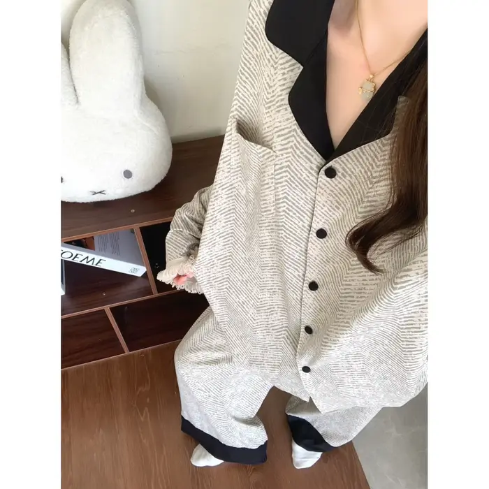 Pyjama Premium pour femmes, ensemble pantalon et haut à manches longues, vêtements de détente amples