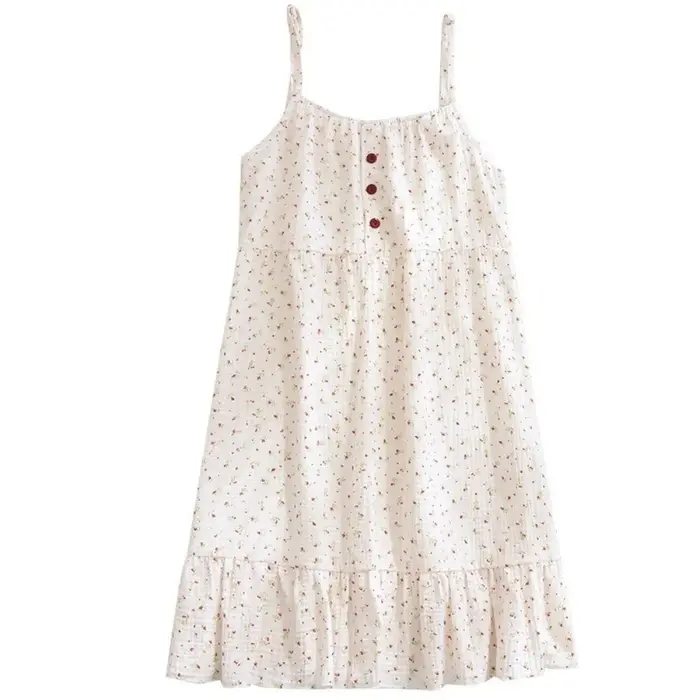 Pyjama doux à imprimé floral, robe de nuit confortable et décontractée, jupe de nuit élégante, tenue