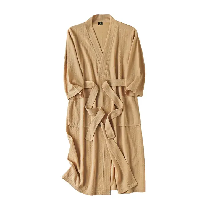 Peignoir Homme en Tissu Gaufré Léger et Doux