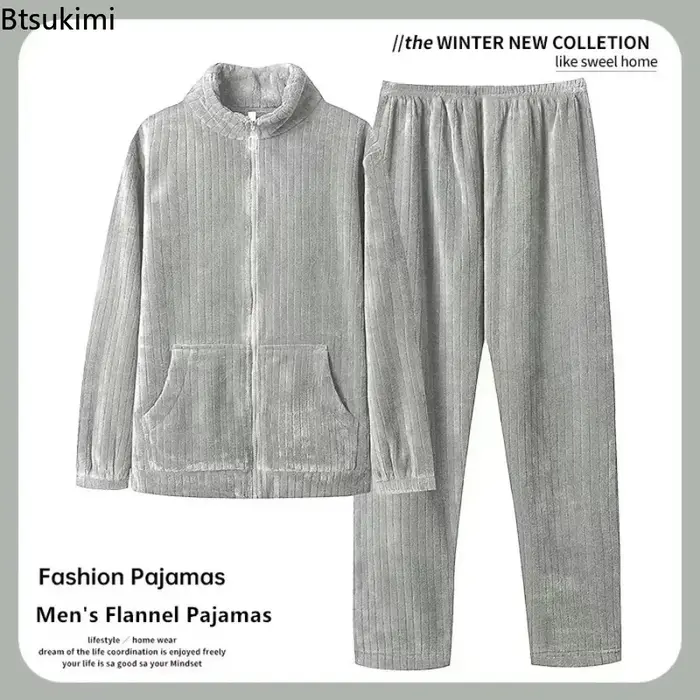 Ensemble pyjama en flanelle pour homme 2026 – Style sport mode automne-hiver