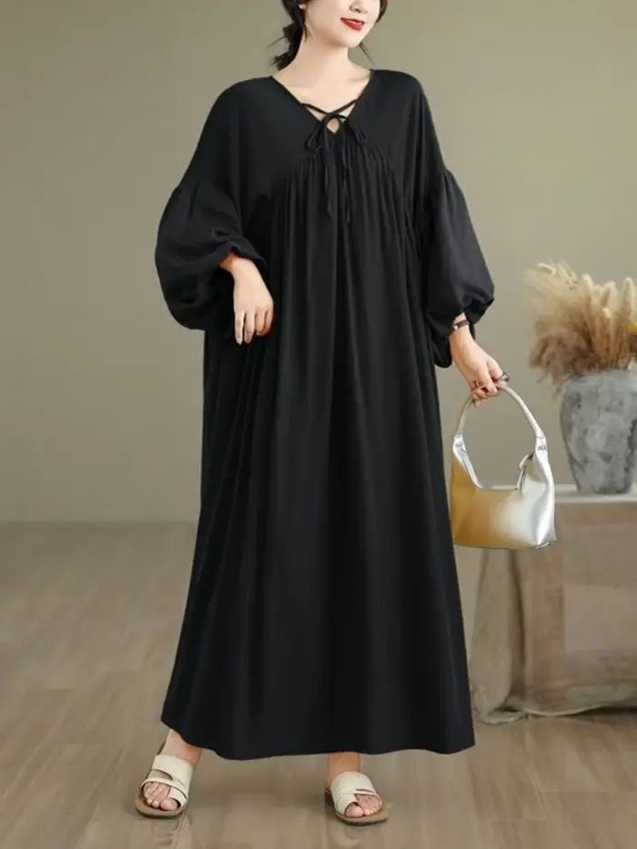 Manches longues surdimensionné en mousseline de soie vintage nouveau dans les robes pour les femmes 