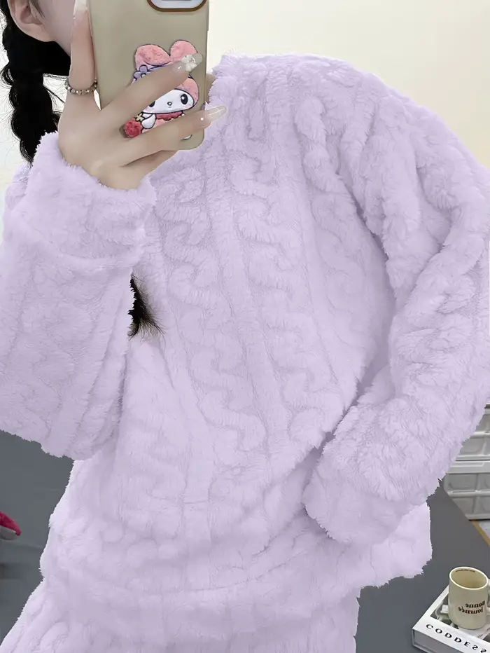 Ensemble pyjama en velours pour femme
