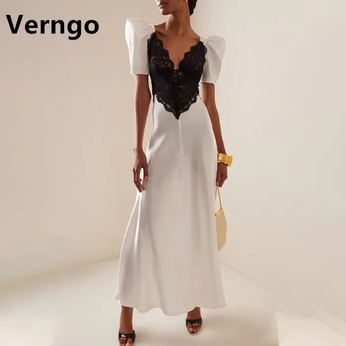 Verngo-Robe de Soirée en Dentelle pour Femme