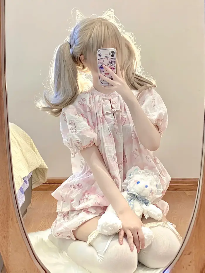 Ensemble pyjama imprimé lapin style Kawaii Lolita